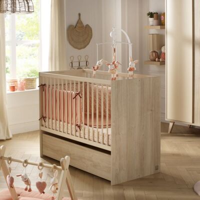 Sauthon Lit bébé 120x60 transformable en 90x190 Mélinée - Publicité Sauthon Lit bébé 120x60 transformable en 90x190 Mélinée - Publicité