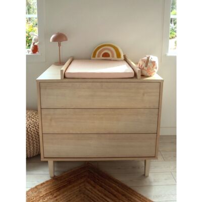 Sauthon Commode à langer 3 tiroirs sur pieds - décor bois hêtre cendré - Opaline - Publicité Sauthon Commode à langer 3 tiroirs sur pieds - décor bois hêtre cendré - Opaline - Publicité