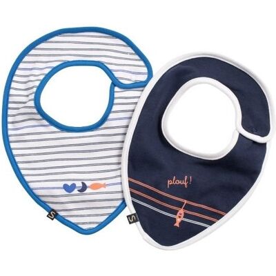 Sauthon Lot de 2 bavoirs Baby Sailor - Publicité Sauthon Lot de 2 bavoirs Baby Sailor - Publicité