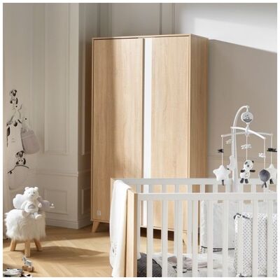 Sauthon Armoire 2 portes Nova Blanc Lin - Publicité Sauthon Armoire 2 portes Nova Blanc Lin - Publicité