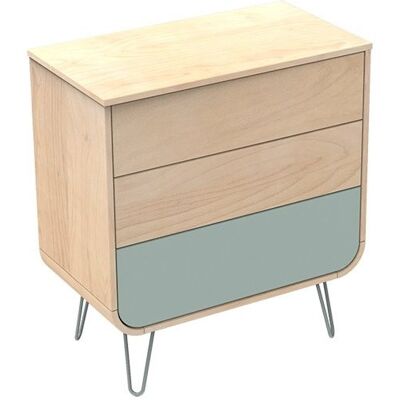 Sauthon Commode 3 tiroirs Tilleul-Bois pieds fil Tilleul Galopin - Publicité Sauthon Commode 3 tiroirs Tilleul-Bois pieds fil Tilleul Galopin - Publicité