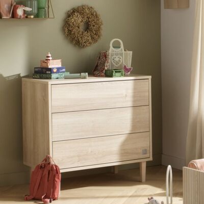 Sauthon Commode 3 tiroirs Paloma Bois - Publicité Sauthon Commode 3 tiroirs Paloma Bois - Publicité