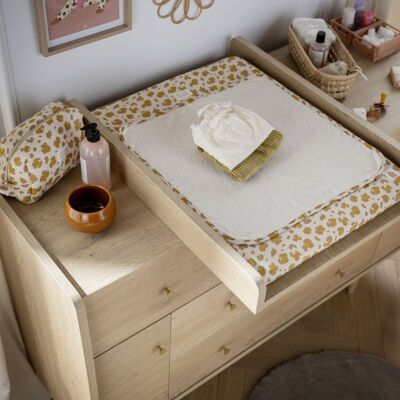 Sauthon Plan à langer coulissant pour commode XXL 5 tiroirs décor chêne vintage My Love - Publicité Sauthon Plan à langer coulissant pour commode XXL 5 tiroirs décor chêne vintage My Love - Publicité
