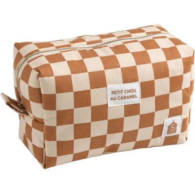 Sauthon Trousse de toilette en coton imprimé damier Petit Chou - Publicité Sauthon Trousse de toilette en coton imprimé damier Petit Chou - Publicité
