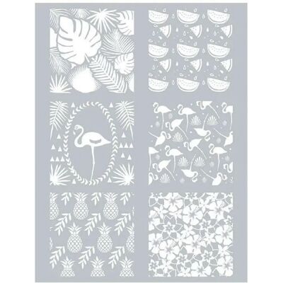 Graine Créative Pochoir pâte polymère Tropical - 11,4 x 15,3 cm - Pochoir - Publicité Graine Créative Pochoir pâte polymère Tropical - 11,4 x 15,3 cm - Pochoir - Publicité