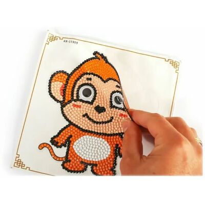 Graine Créative Étiquette de bagage singe - Kit de peinture diamants - Publicité Graine Créative Étiquette de bagage singe - Kit de peinture diamants - Publicité