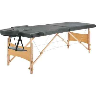 Helloshop26 Table de massage pliable 2 zones - Anthracite - Publicité Helloshop26 Table de massage pliable 2 zones - Anthracite - Publicité
