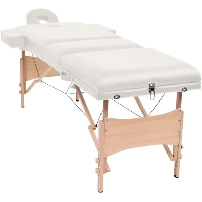Helloshop26 Ensemble table et tabouret de massage pliables - Blanc - Publicité Helloshop26 Ensemble table et tabouret de massage pliables - Blanc - Publicité