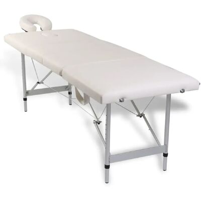 Helloshop26 Table de massage pliable 4 zones - Crème - Publicité Helloshop26 Table de massage pliable 4 zones - Crème - Publicité