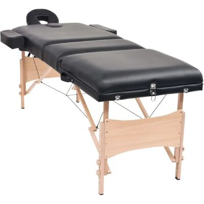Helloshop26 Table de massage pliante 3 zones - Noir - Publicité Helloshop26 Table de massage pliante 3 zones - Noir - Publicité