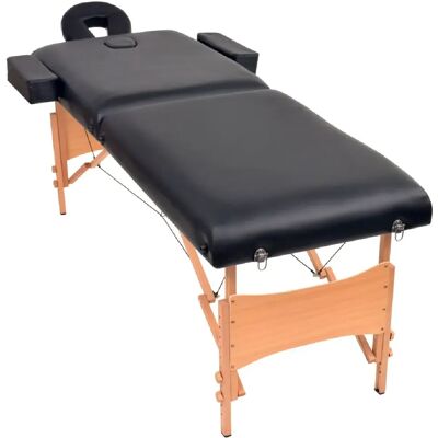 Helloshop26 Table de massage pliable 2 zones - Noir - Publicité Helloshop26 Table de massage pliable 2 zones - Noir - Publicité