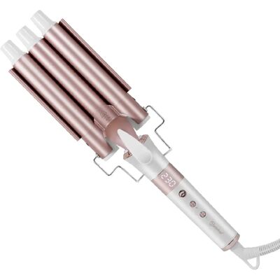 Appareil Friser HATTEKER Boucler 3 Barres, Revêtement Céramique 25 mm 80 °C-230 °C - Publicité Appareil Friser HATTEKER Boucler 3 Barres, Revêtement Céramique 25 mm 80 °C-230 °C - Publicité