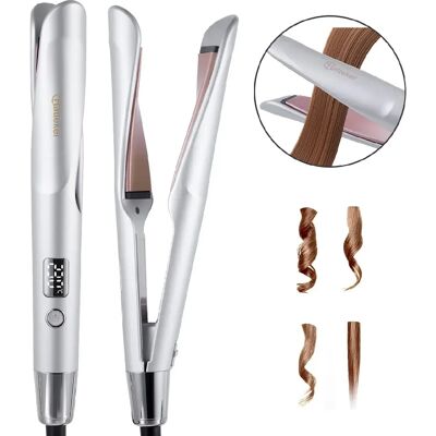 Hatteker Fer Boucler HT-136 Fer lisser 2-en-1 Qualité Professionnelle, 11 Réglages Argent - Publicité Hatteker Fer Boucler HT-136 Fer lisser 2-en-1 Qualité Professionnelle, 11 Réglages Argent - Publicité