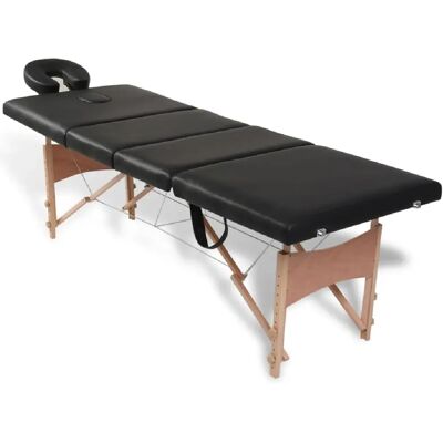 Helloshop26 Table de massage pliable en bois - Noir - Publicité Helloshop26 Table de massage pliable en bois - Noir - Publicité