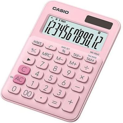 Casio Calculatrice MS-20UC-PK Rose - Publicité Casio Calculatrice MS-20UC-PK Rose - Publicité
