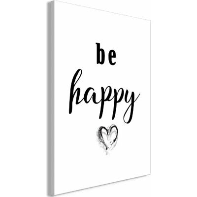 Tableau Be Happy - 40x60cm - Impression moderne sur toile - Publicité Tableau Be Happy - 40x60cm - Impression moderne sur toile - Publicité