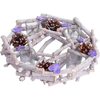 Decoshop26 Couronne Avent en Bois Ø 30 cm - Publicité Decoshop26 Couronne Avent en Bois Ø 30 cm - Publicité