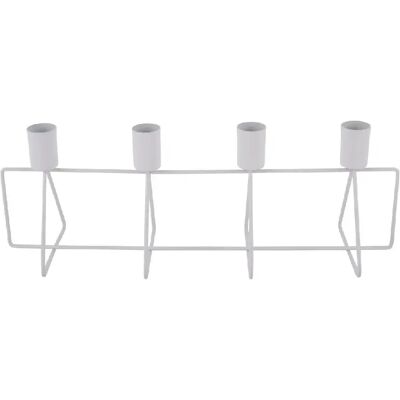 Present Time Bougeoir design métal Row - L. 40 cm - Blanc - Publicité Present Time Bougeoir design métal Row - L. 40 cm - Blanc - Publicité