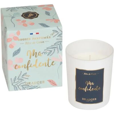 Draeger - Bougie Ma confidente - Bleu clair Bougie - Publicité Draeger - Bougie Ma confidente - Bleu clair Bougie - Publicité
