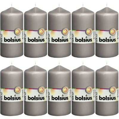 BOLSIUS Bougies Pilier 10 pcs - Gris Chaud - Publicité BOLSIUS Bougies Pilier 10 pcs - Gris Chaud - Publicité