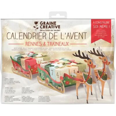 Graine Créative Graines Créatives Kit Calendrier de l'Avent Rennes et Traineaux - Publicité Graine Créative Graines Créatives Kit Calendrier de l'Avent Rennes et Traineaux - Publicité