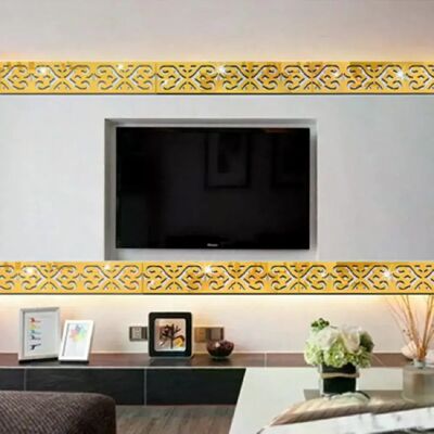 Générique Autocollant Mural Doré/Argenté - Décoration Moderne - Publicité Générique Autocollant Mural Doré/Argenté - Décoration Moderne - Publicité