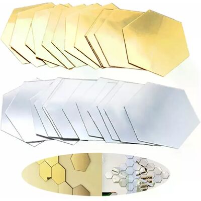 Générique Autocollants muraux miroir acrylique hexagone 3D - Publicité Générique Autocollants muraux miroir acrylique hexagone 3D - Publicité