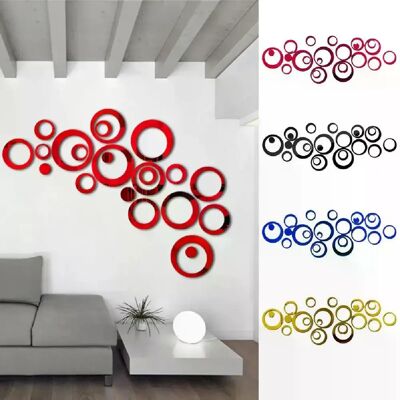 Générique Autocollants Muraux Cercles 3D - 24 Pièces - Publicité Générique Autocollants Muraux Cercles 3D - 24 Pièces - Publicité