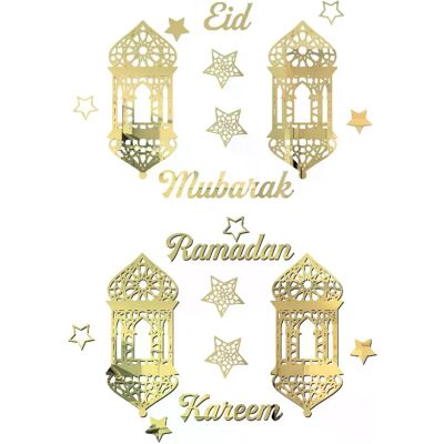 Générique Autocollants muraux Eid Mubarak - Acrylique effet miroir - Publicité Générique Autocollants muraux Eid Mubarak - Acrylique effet miroir - Publicité