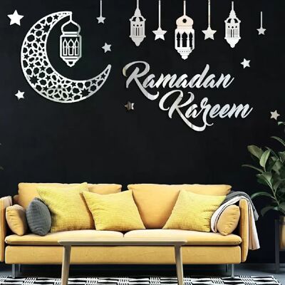 Générique Autocollants muraux miroir acrylique Eid Mubarak - Publicité Générique Autocollants muraux miroir acrylique Eid Mubarak - Publicité