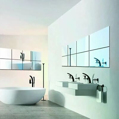 Générique Autocollants muraux miroir carré 15CM - Publicité Générique Autocollants muraux miroir carré 15CM - Publicité