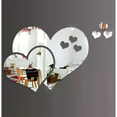 Générique Autocollants Miroir 3D Cœur d'amour - Acrylique - Publicité Générique Autocollants Miroir 3D Cœur d'amour - Acrylique - Publicité