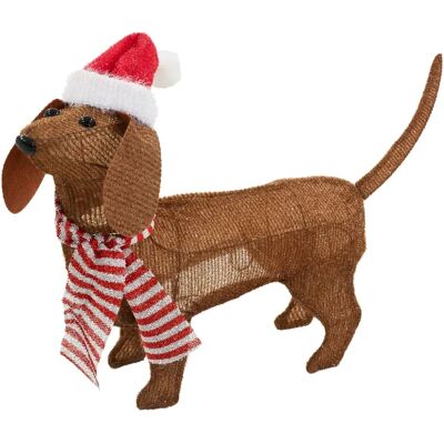 Ecd Germany Chien de Noël LED décoration figure canine lumineuse éclairage minuterie 60 cm - Publicité Ecd Germany Chien de Noël LED décoration figure canine lumineuse éclairage minuterie 60 cm - Publicité