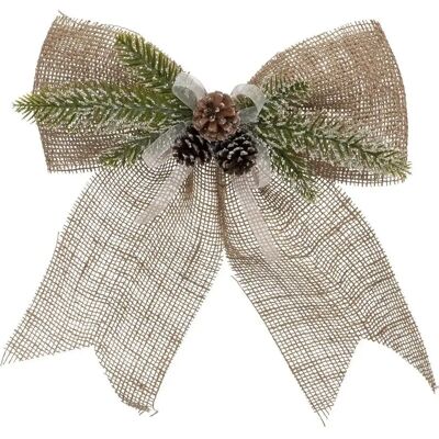 ATMOSPHERA Sujet de Noël en Jute Nœud Pomme de Pin 38cm Beige - Publicité ATMOSPHERA Sujet de Noël en Jute Nœud Pomme de Pin 38cm Beige - Publicité