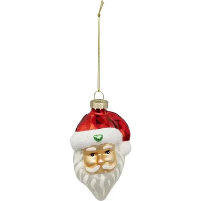 ATMOSPHERA Sujet de Noël en Verre Tête de Père Noël 10cm Rouge - Publicité ATMOSPHERA Sujet de Noël en Verre Tête de Père Noël 10cm Rouge - Publicité
