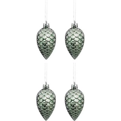 ATMOSPHERA Lot de 4 Sujets de Noël Pommes de Pin 7cm Vert - Publicité ATMOSPHERA Lot de 4 Sujets de Noël Pommes de Pin 7cm Vert - Publicité