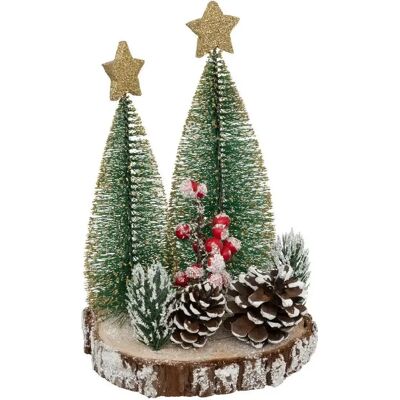 ATMOSPHERA Sapin Déco en Bois Rondin 20cm Marron - Publicité ATMOSPHERA Sapin Déco en Bois Rondin 20cm Marron - Publicité