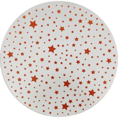ATMOSPHERA Plateau pour Bougie Miroir Étoile 30cm Blanc & Rouge - Publicité ATMOSPHERA Plateau pour Bougie Miroir Étoile 30cm Blanc & Rouge - Publicité
