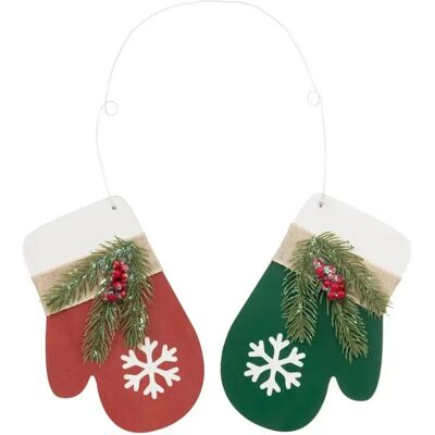 ATMOSPHERA Décoration Murale de Noël Moufle 38cm Rouge & Vert - Publicité ATMOSPHERA Décoration Murale de Noël Moufle 38cm Rouge & Vert - Publicité