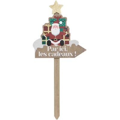 ATMOSPHERA Pancarte en Bois Père Noël 59cm Marron - Publicité ATMOSPHERA Pancarte en Bois Père Noël 59cm Marron - Publicité