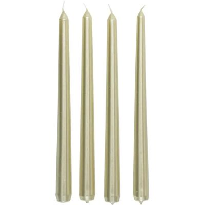 ATMOSPHERA Lot de 4 Bougies Bâton Satin 25cm Or - Publicité ATMOSPHERA Lot de 4 Bougies Bâton Satin 25cm Or - Publicité
