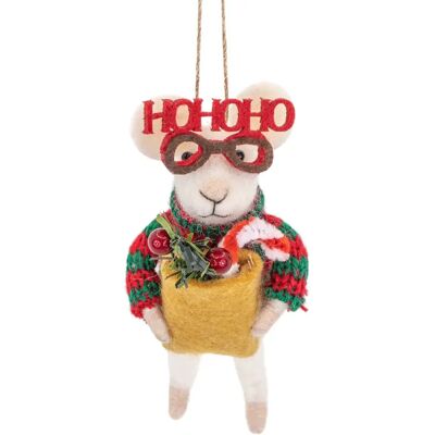 Sass & belle déco Noël souris à suspendre - blanc - Publicité Sass & belle déco Noël souris à suspendre - blanc - Publicité