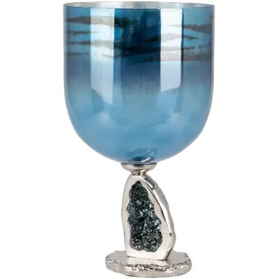 Alexandra House Living Bougeoir en cristal/aluminium nickelé 26 x 26 x 48 cm - Publicité Alexandra House Living Bougeoir en cristal/aluminium nickelé 26 x 26 x 48 cm - Publicité