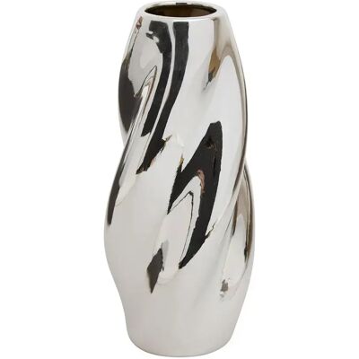 ATMOSPHERA Vase Design Torsadé en Dolomite Sky 21cm Argent - Publicité ATMOSPHERA Vase Design Torsadé en Dolomite Sky 21cm Argent - Publicité
