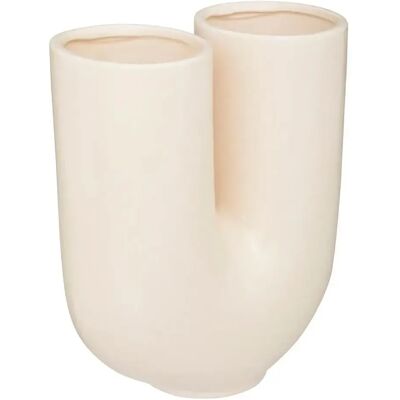 ATMOSPHERA Vase Design en Céramique Rivi 25cm Blanc Chaud - Publicité ATMOSPHERA Vase Design en Céramique Rivi 25cm Blanc Chaud - Publicité