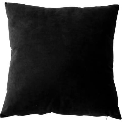 Paris Prix Coussin Déco en Velours Câlin 40x40cm Noir - Publicité Paris Prix Coussin Déco en Velours Câlin 40x40cm Noir - Publicité