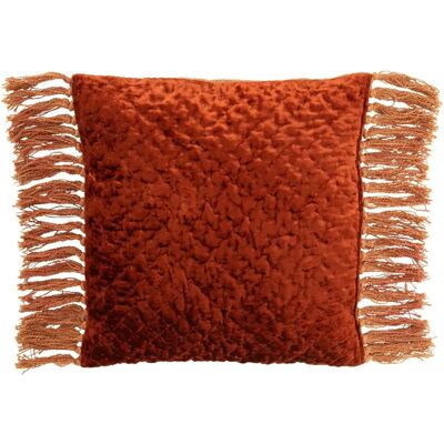 Paris Prix Coussin Déco à Franges Gaufré 45x45cm Cuivre - Publicité Paris Prix Coussin Déco à Franges Gaufré 45x45cm Cuivre - Publicité