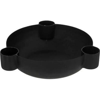 ATMOSPHERA Bougeoir 3 Bougies en Métal Jiling 14cm Noir - Publicité ATMOSPHERA Bougeoir 3 Bougies en Métal Jiling 14cm Noir - Publicité