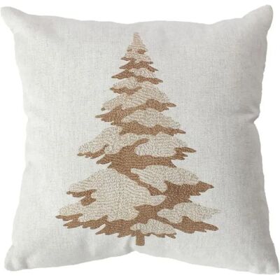 Paris Prix Coussin Déco de Noël Ebène 40x40cm Écru & Or - Publicité Paris Prix Coussin Déco de Noël Ebène 40x40cm Écru & Or - Publicité