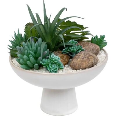ATMOSPHERA Composition de Plantes Artificielles Soleya 20cm Blanc - Publicité ATMOSPHERA Composition de Plantes Artificielles Soleya 20cm Blanc - Publicité